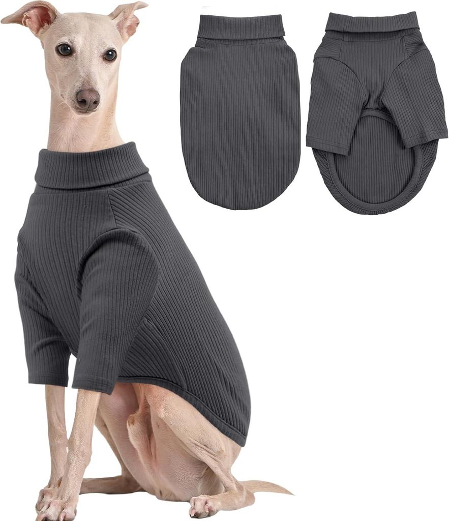 Pullover/Sweter für Hunde-Anzug aus Strick, warm, bequem, weich, grau, 2XL