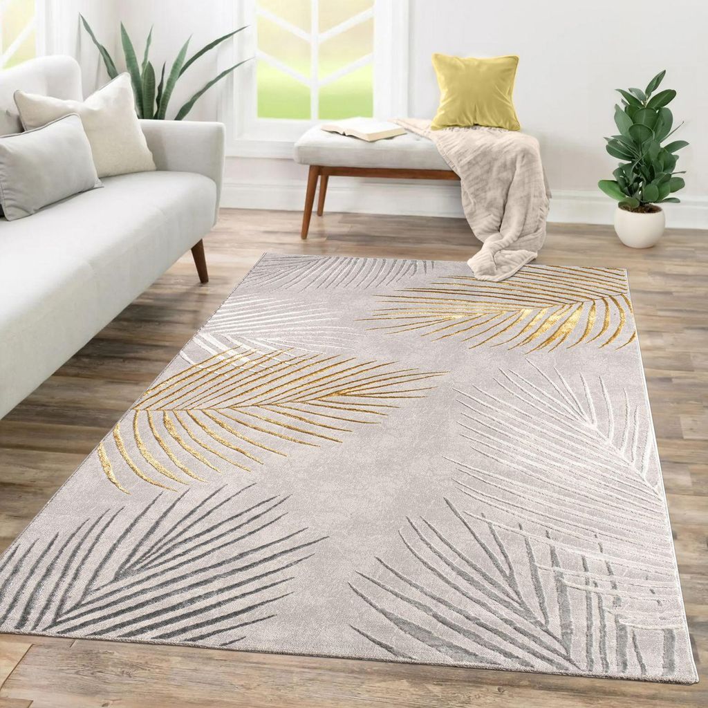 TT Home Wohnzimmer Teppich Kurzflor Geometrisches Design Produktbild 
