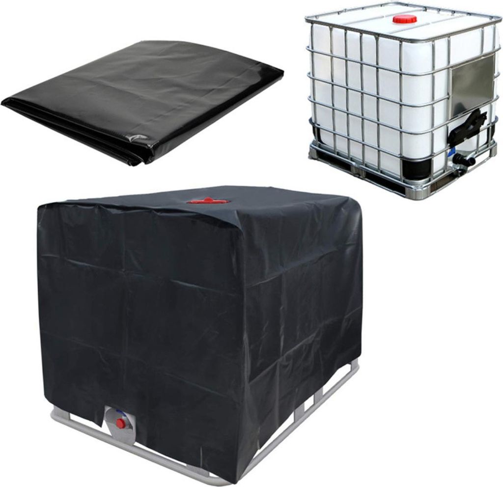 IBC-Wassertankabdeckung – Schwarz – Obere Abdeckung und Ventil sind nicht blockiert – für 1000-l-Tank – IBC-Tankabdeckung – Anti-Stoff ...