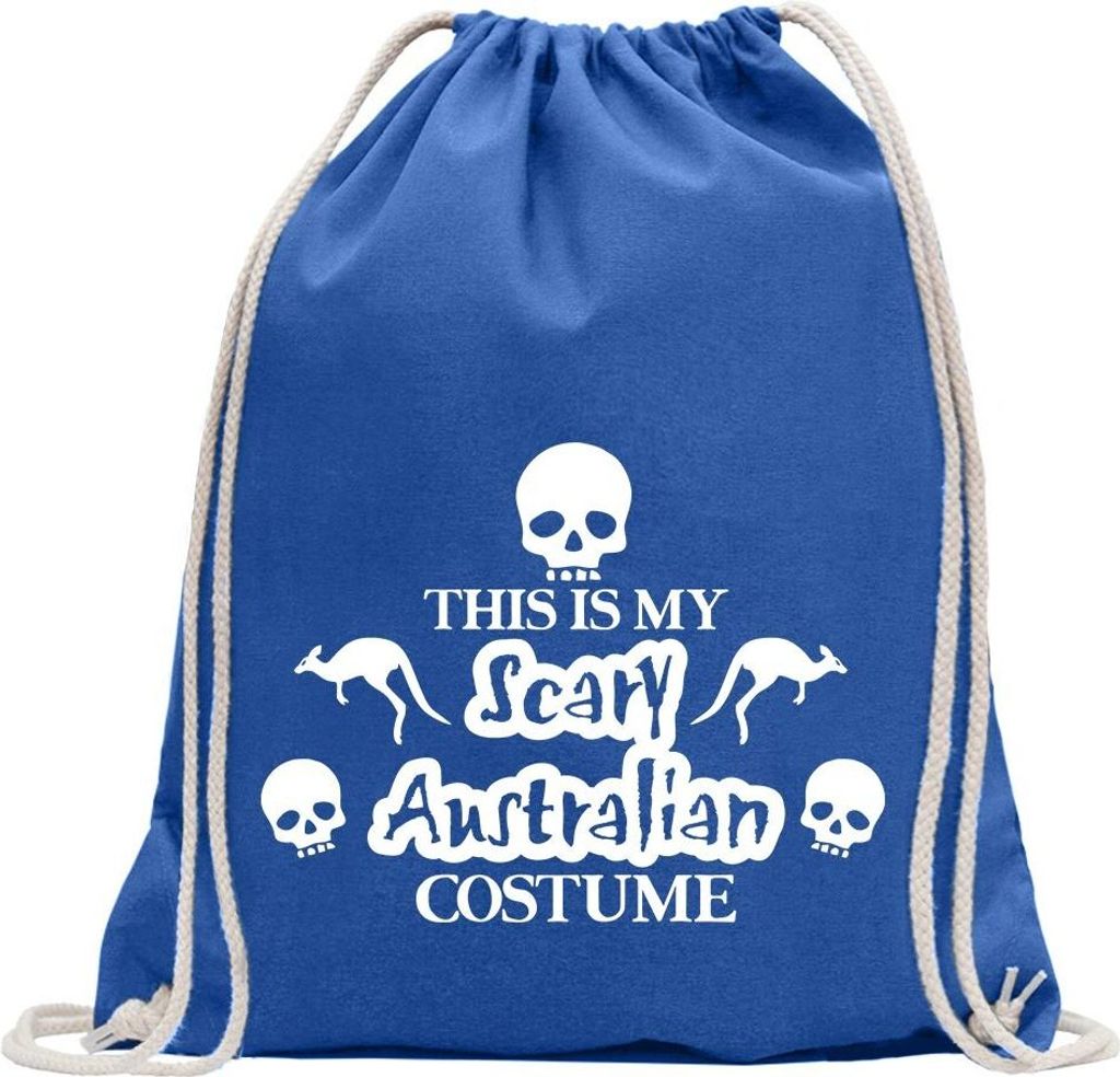 Kiwistar - Turnbeutel - royal - My Scary Australian Costume - Fun Rucksack Sport Beutel Gymsack Baumwolle mit Ziehgurt