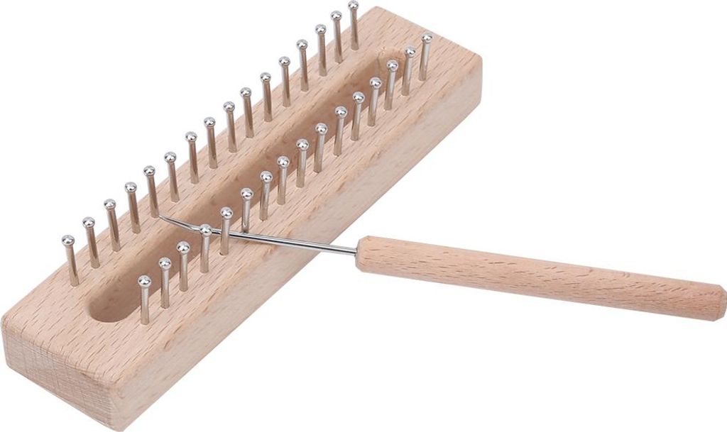 Rechteckiger Strickwebstuhl, Handwebmaschine aus Holz, Kinderspielzeug mit Ellenbogen-Häkelnadel