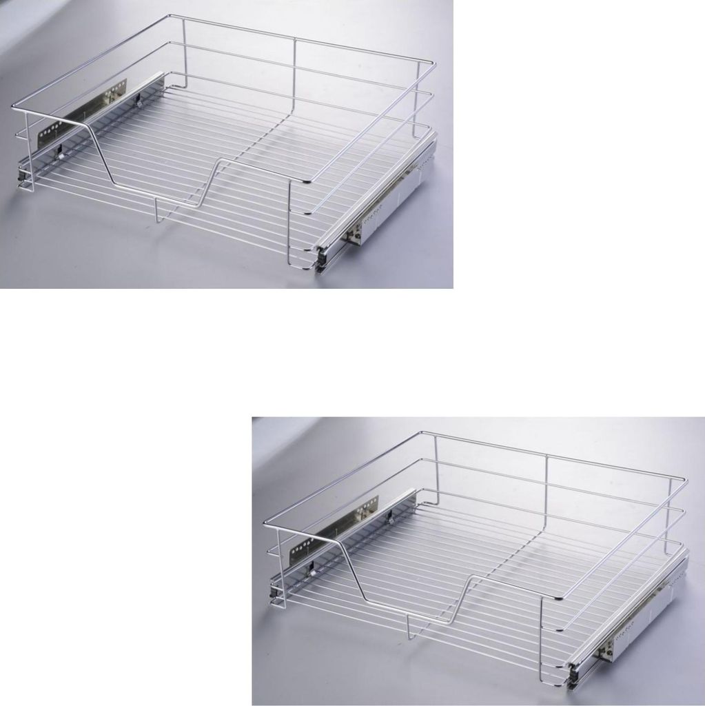 Novaliv 2er Set Teleskopschublade Küchenschublade Stahl 49x44x14cm Nachrüstbare Lösung für mehr Komfort und Organisation - Teleskopauszug Schub...