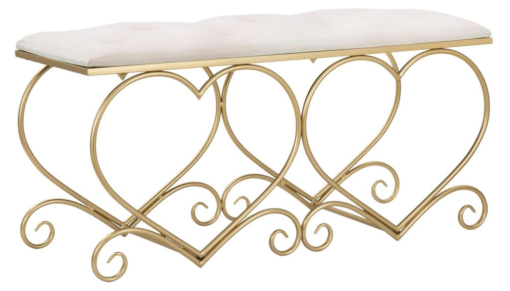 FURNLUX Ottomane Herz Gold 105cm / Hauptfarbe: Gold / Produktbild 
