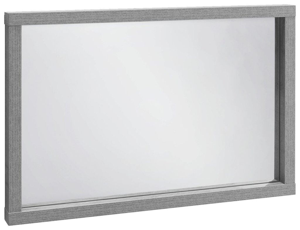 Wandspiegel LAFABRICA, rechteckig, in Betonoptik, Holznachbildung, 90x60x6 cm