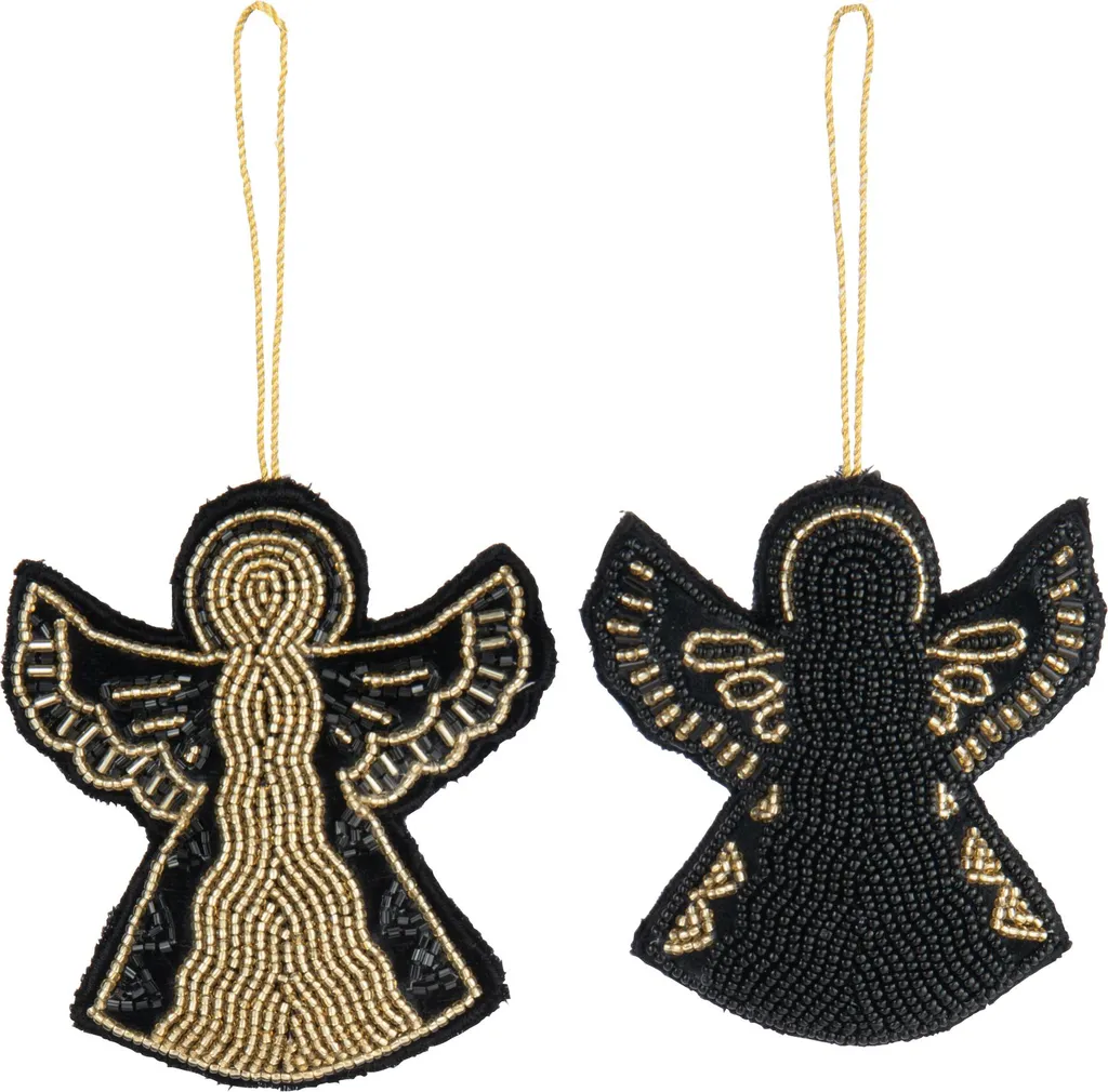Ange J-Line Suspension Tissu Noir/Or : Égayez vos Coins Sombres avec Style