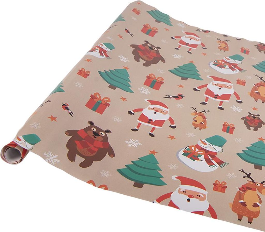 Clayre & Eef Geschenkpapier 3 Rollen 50x75 cm Beige Papier