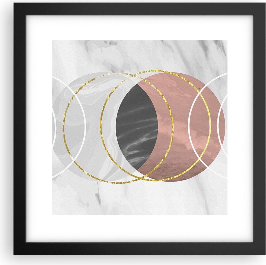 Gerahmtes Poster - Schwarzer Rahmen - Abstraktion Formen Stück - 30x30 cm - Wand Bild - Wanddeko - Wandbilder - Kunstposter - Wandposter - Bilderr...