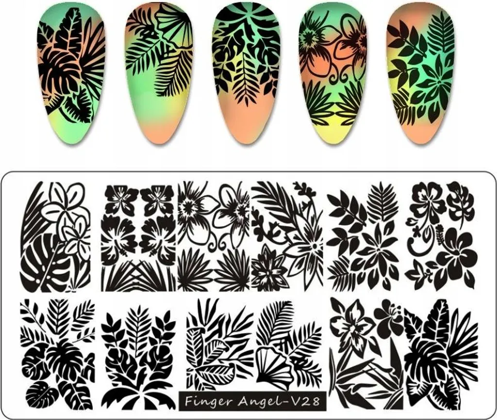 Piastra per timbri Finger Angel Nail Art - V28