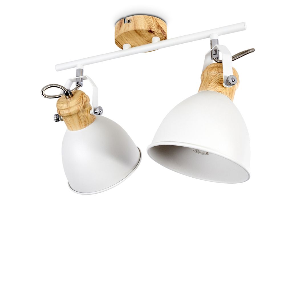 Verago »Verago« Deckenlampe aus Metall in Weiß/Holzoptik