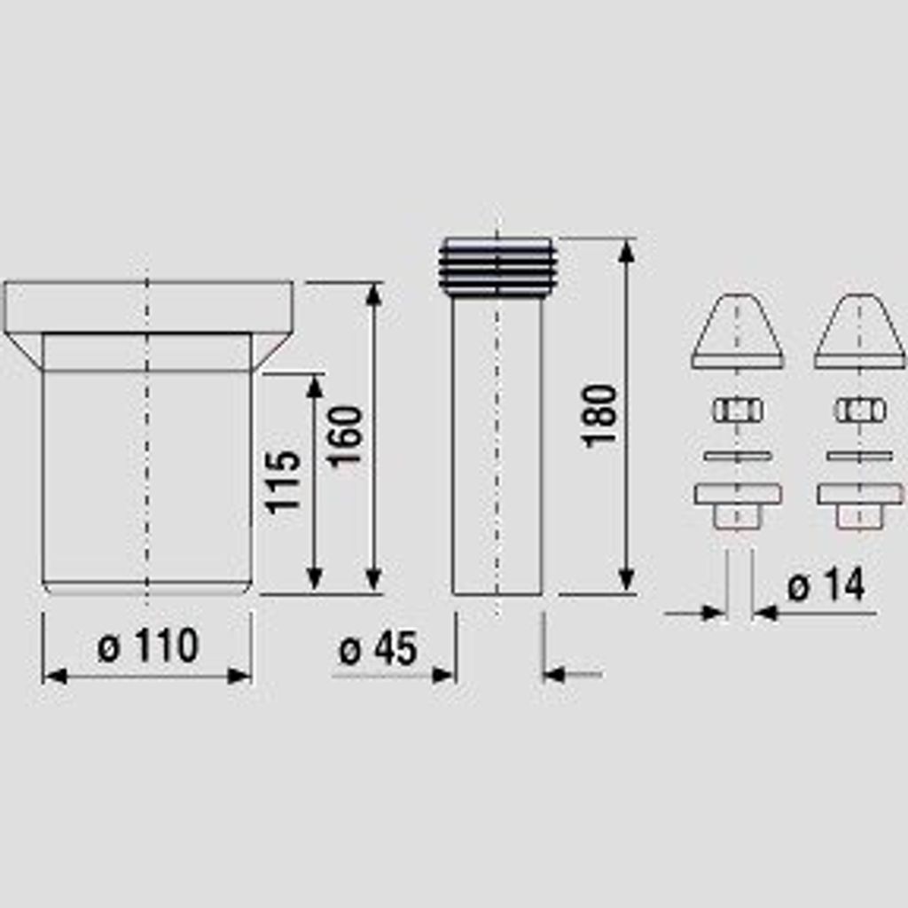 SANIT 58.921.00..0099 WC-Anschlussgarnitur 160mm DN100