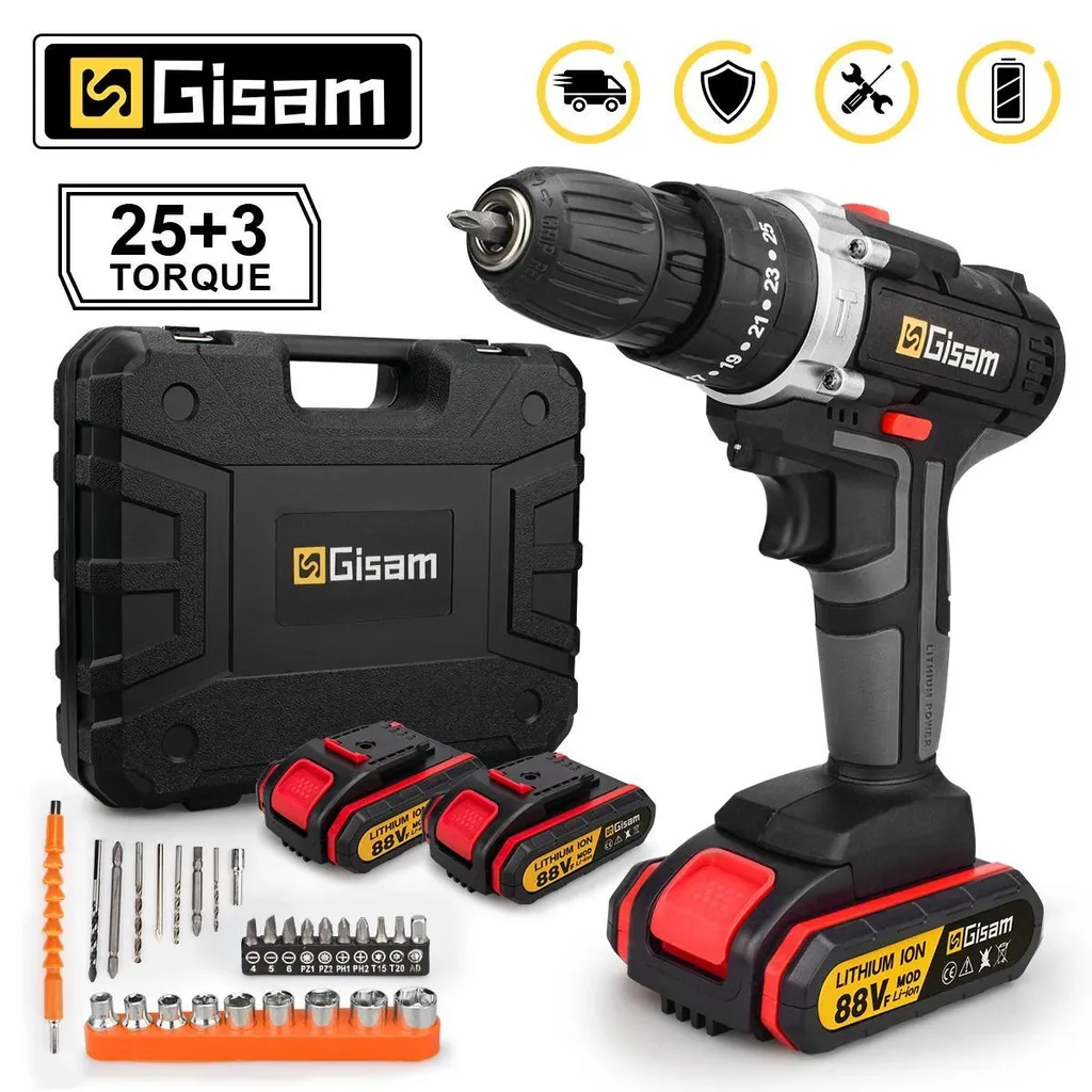 Perceuse-visseuse sans fil 18V percussion avec double batterie et étui