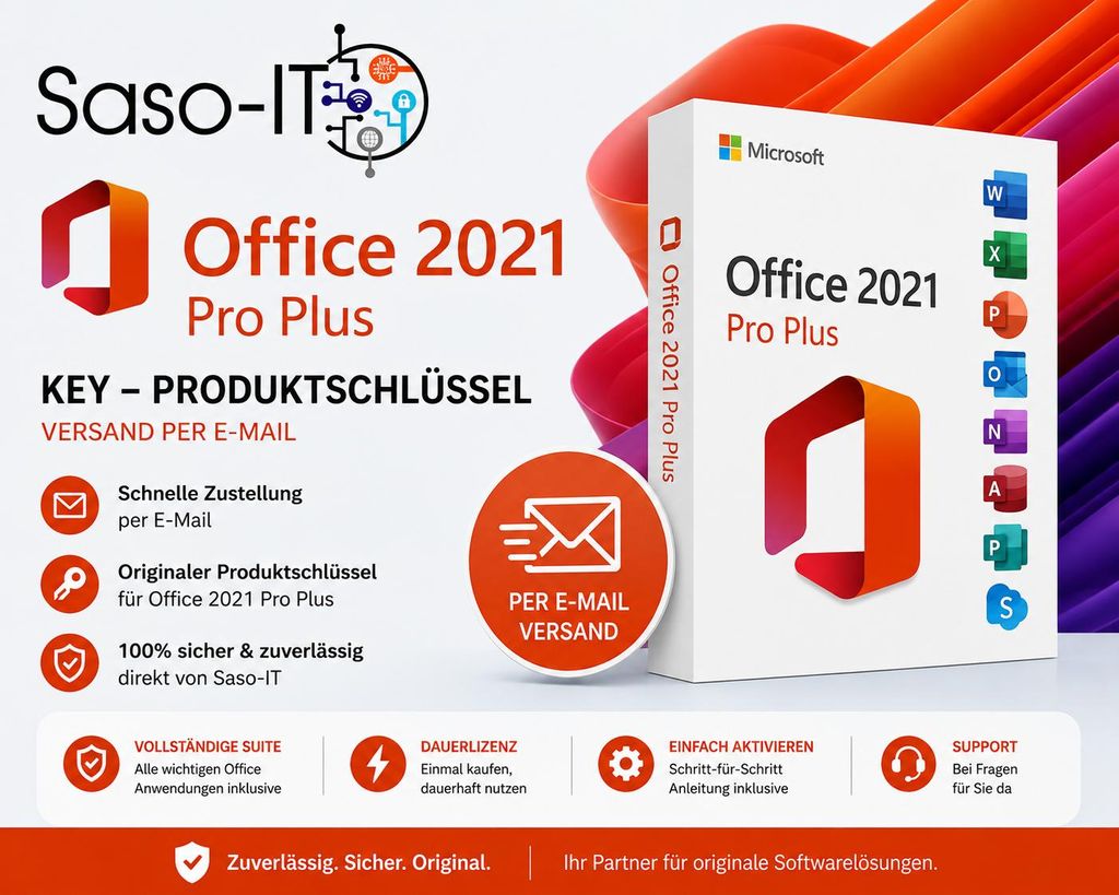 Microsoft Office 2021 Professional Plus - Key - Produktbild  KI-generiertes Bild
