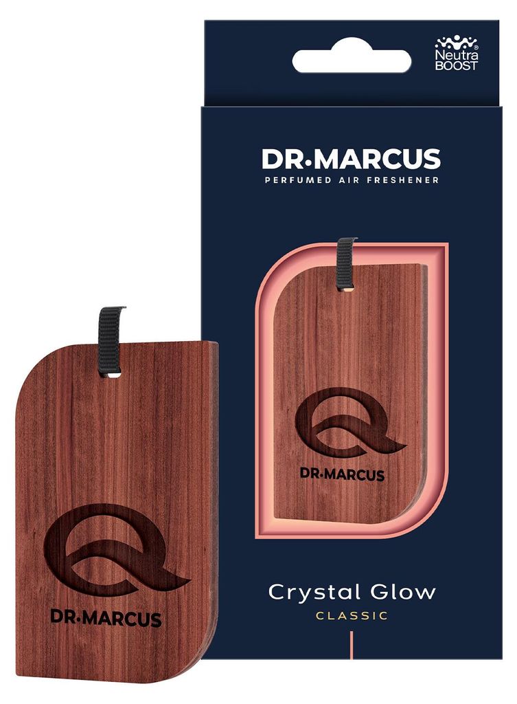 Dr. Marcus Premium Holz-Lufterfrischer „Klassisches Auto“ Kristallglanz – Duftanhänger aus Holz – Langanhaltender Luxusduft – Neutralisi...
