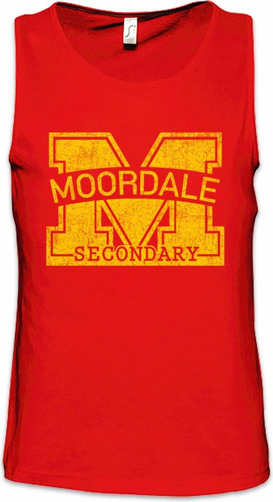 Urban Backwoods Moordale Secondary, Ärmelloses T-Shirt, Farbe: Rot, Größe: S