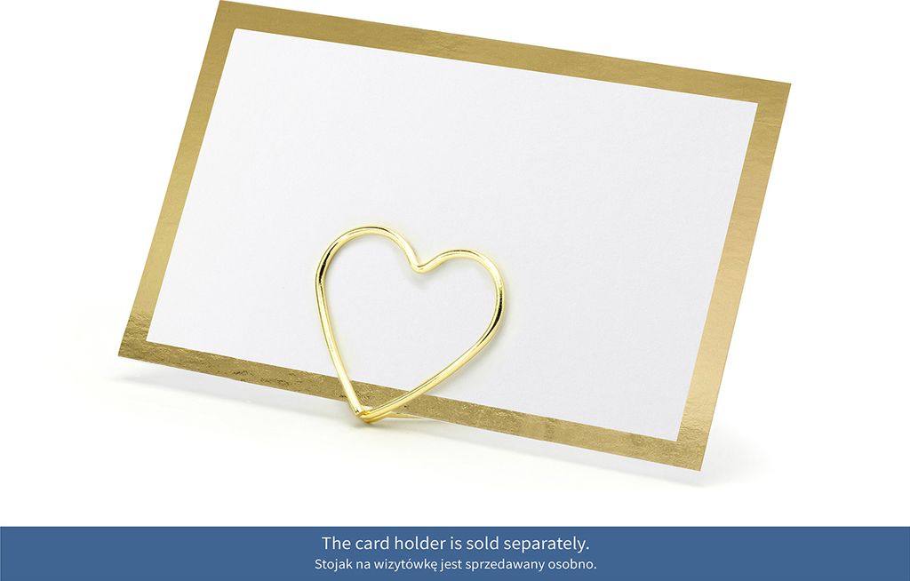 Tischkarten Goldrand 9,5x5,5cm blanko 10 Stück weiß gold Produktbild 5