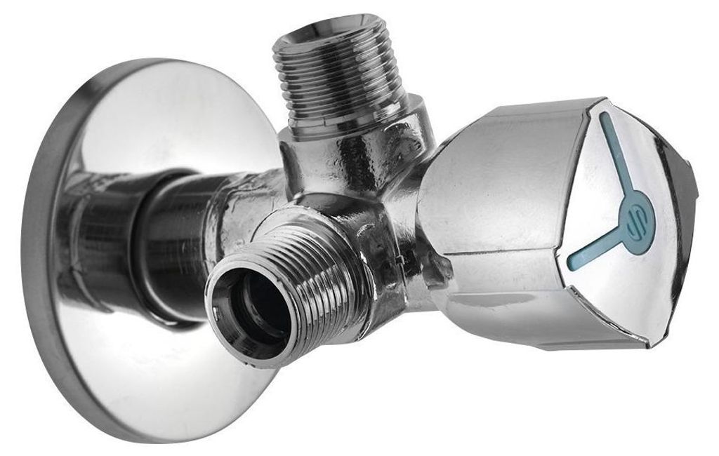 Arco Kombiniert Eckventil A-80 1/2"x1/2"x1/2" mit zwei Steckdosen, Anti-Kalk