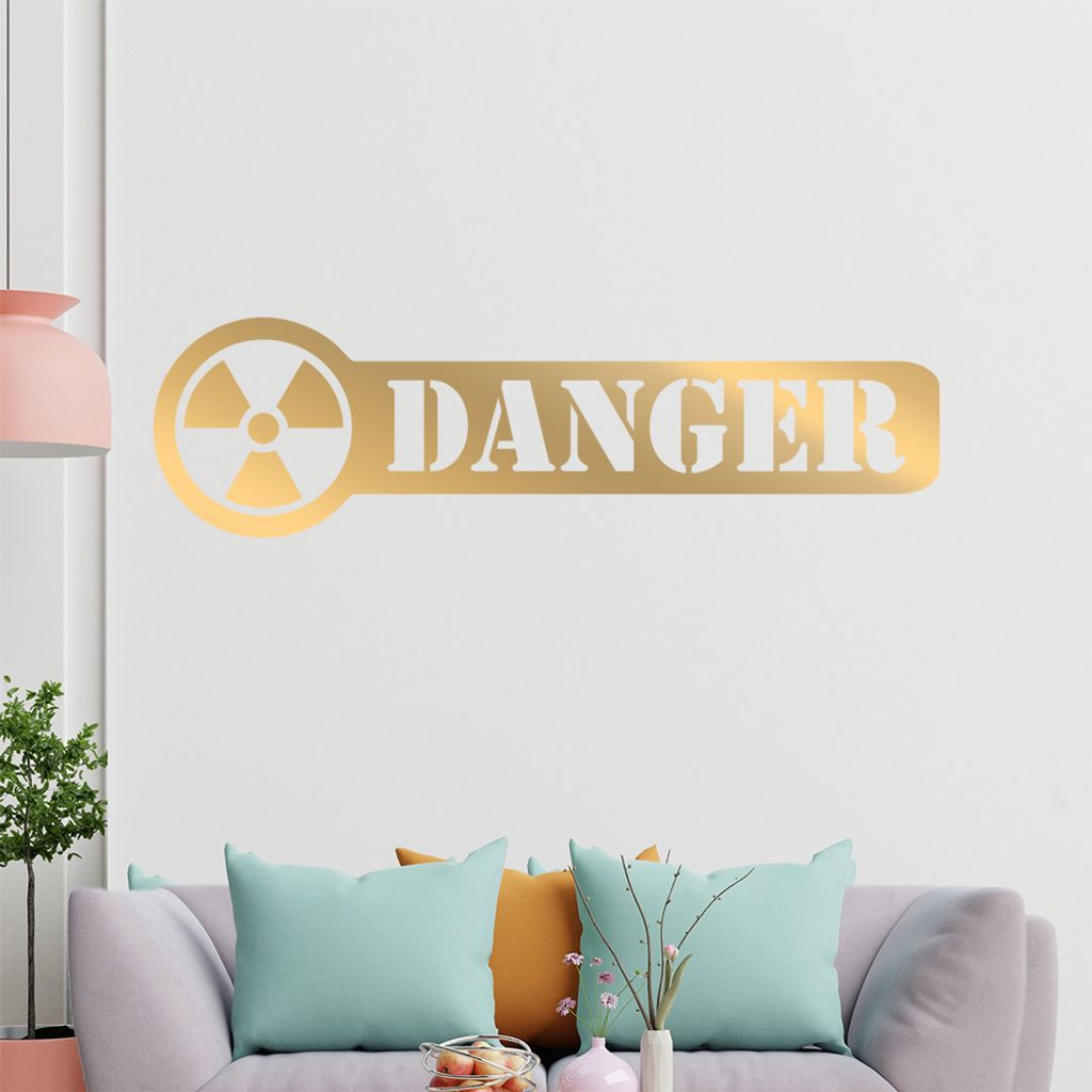 KIWISTAR Atom Danger Schild - Biohazard Virus Gift Gase Achtung Wandtattoo in 6 Größen - Wandaufkleber Wall Sticker - Dekoration, Küche, Wohnzim...
