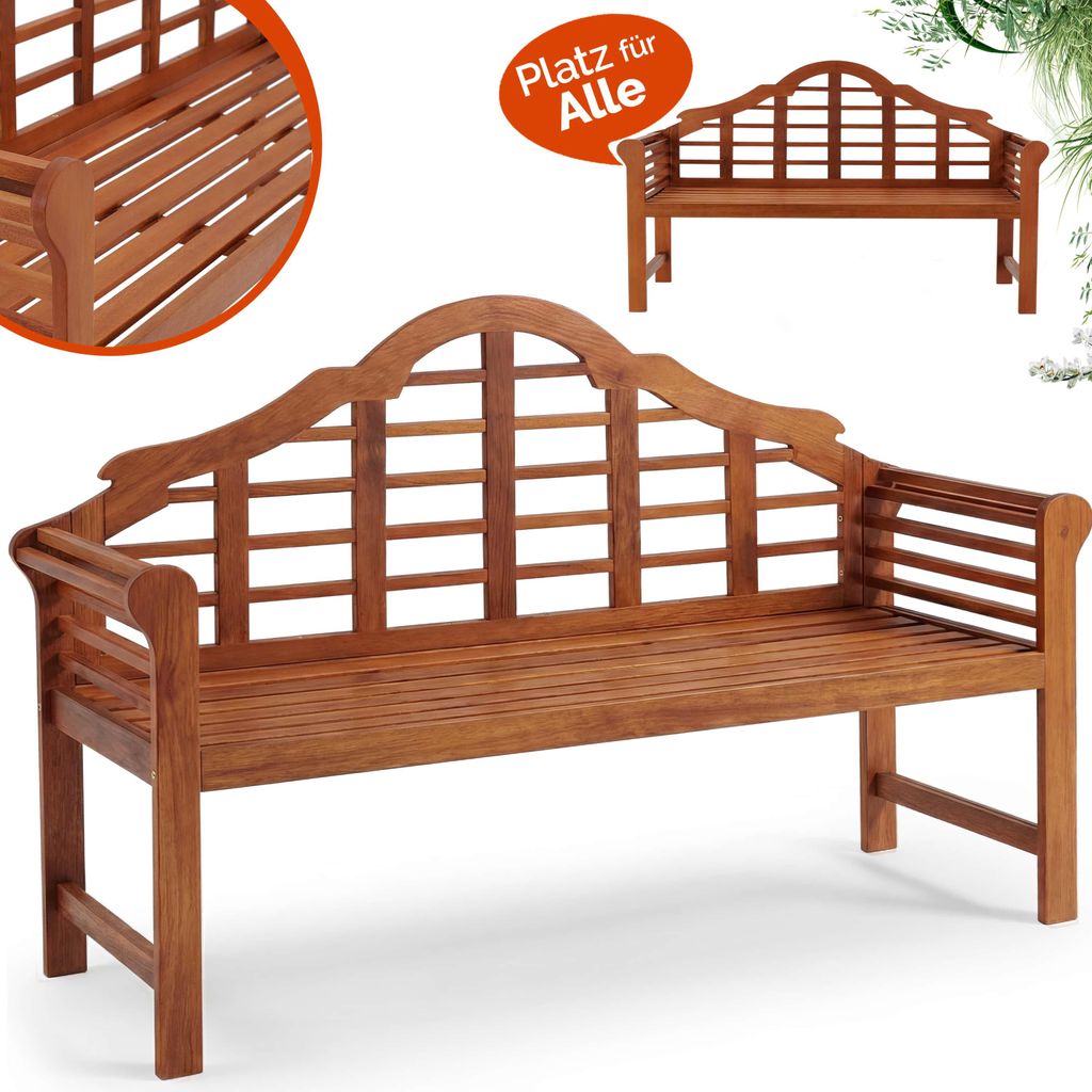 CASARIA® Panchina da Giardino Resistente in Legno Eucalipto Immagine del prodotto 