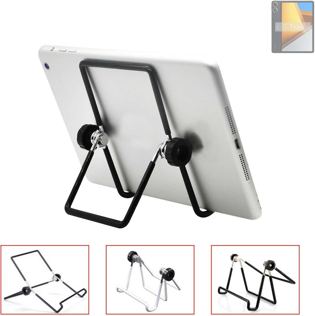 K-S-Trade Tablet-Ständer Tablet-Halterung Tablet-Aufsteller kompatibel mit POCO Pad faltbarer Tischständer Tablet Halterung