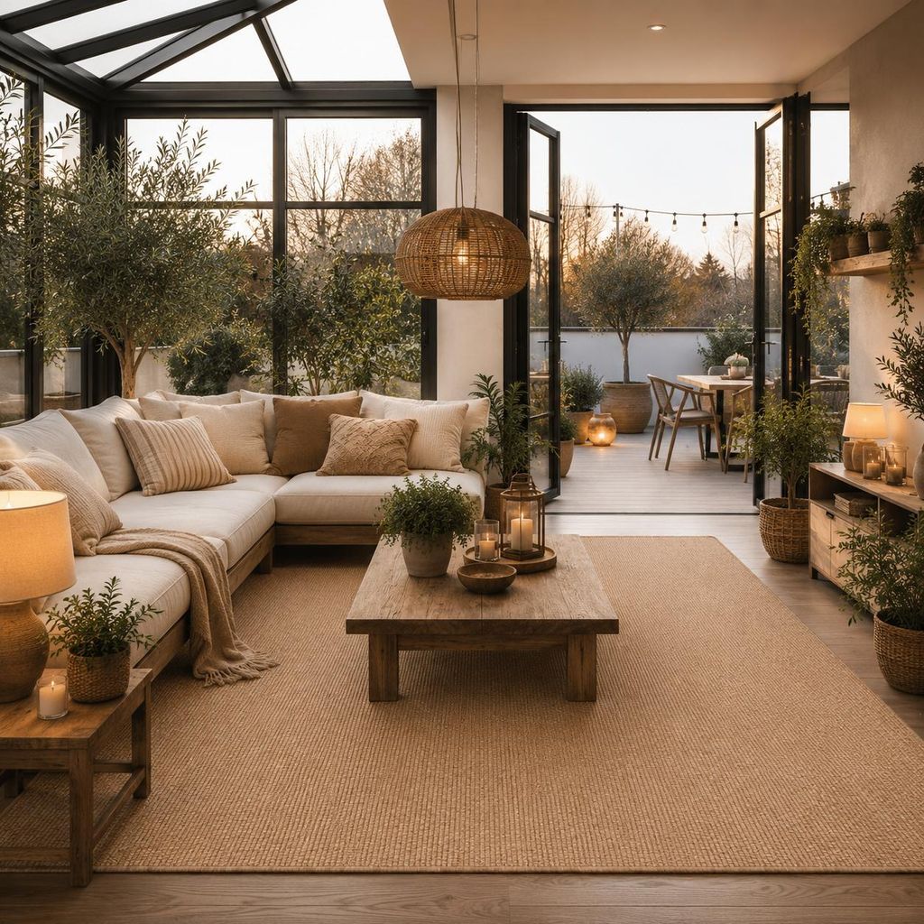 In- & Outdoor Flachgewebe Teppich Porto Sand Meliert, Größe:160x240 cm