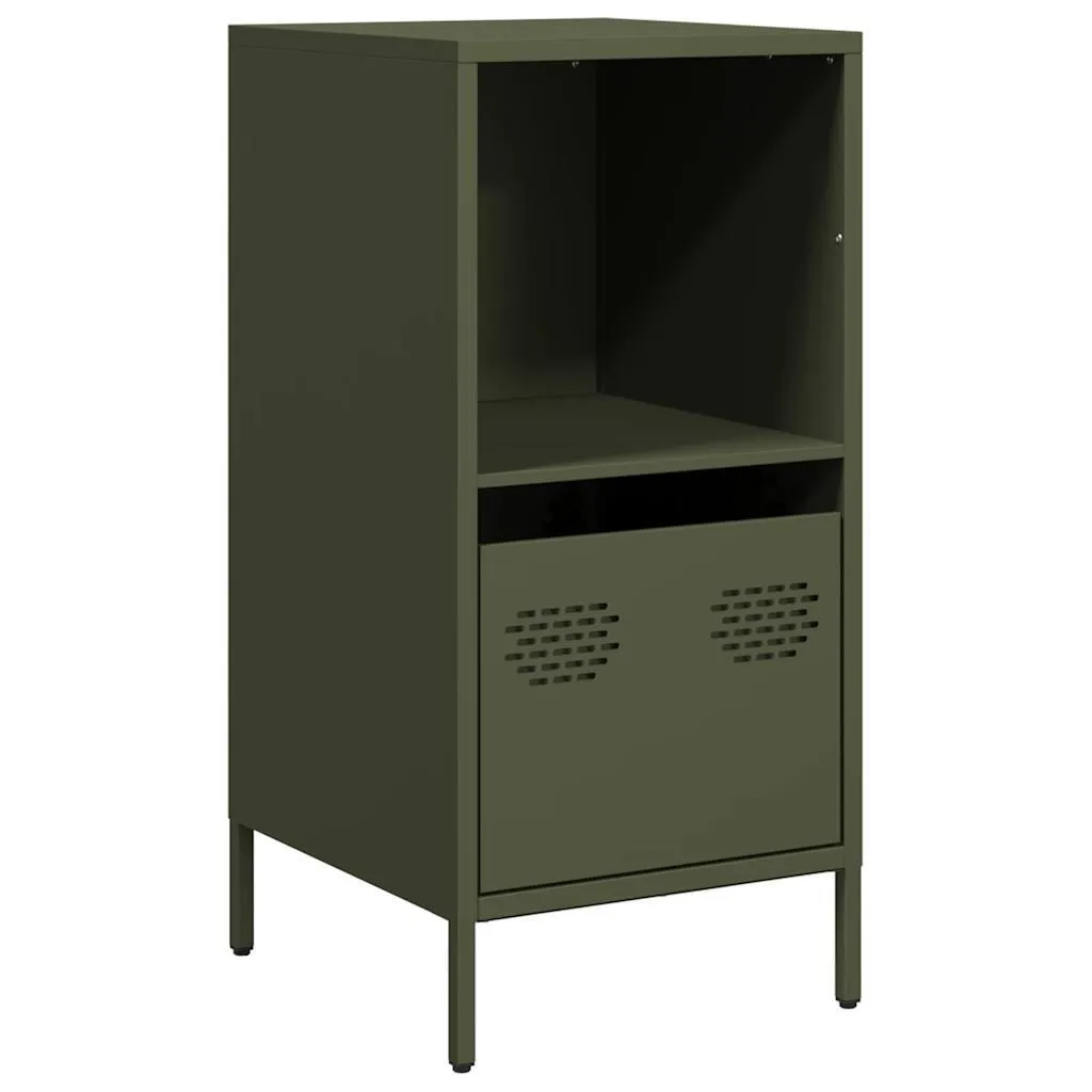 Mobiletto Verde Oliva 35x39x73,5 in Metallo | Design Industriale