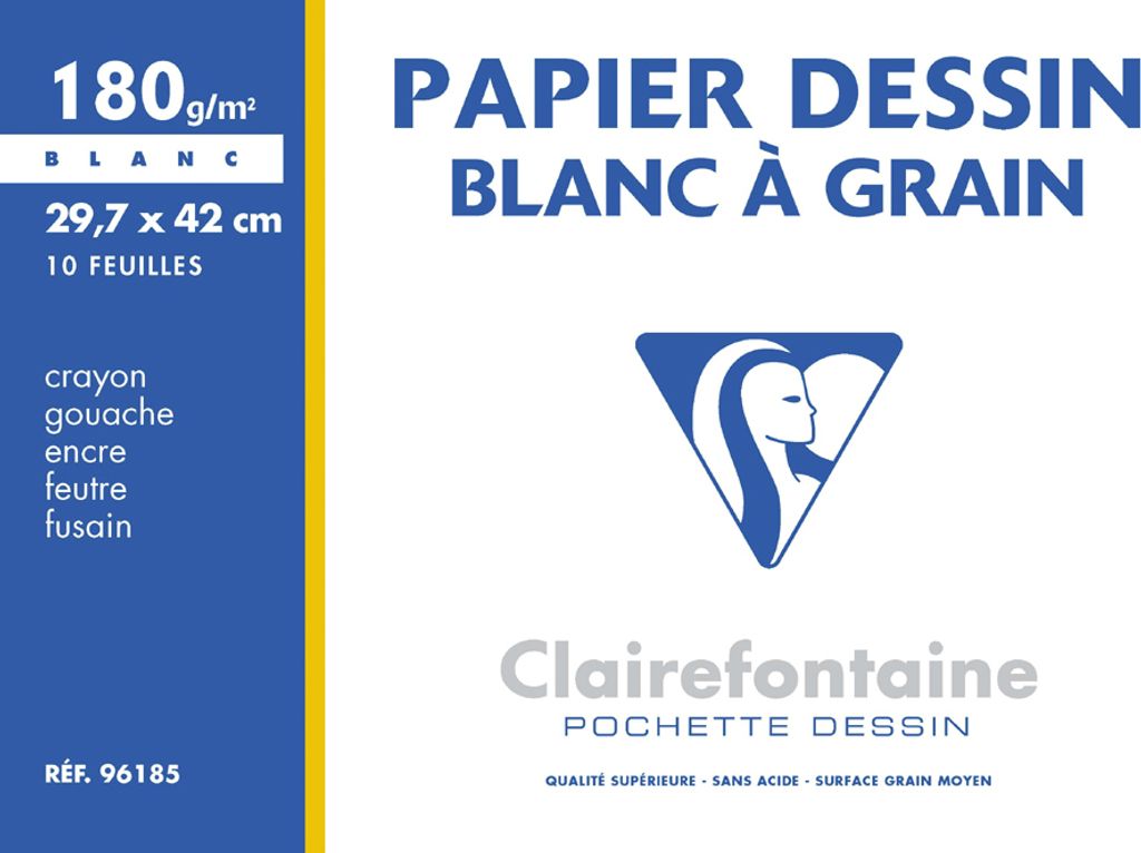 Clairefontaine Zeichenpapier "Blanc à Grain" 297 x 420 mm