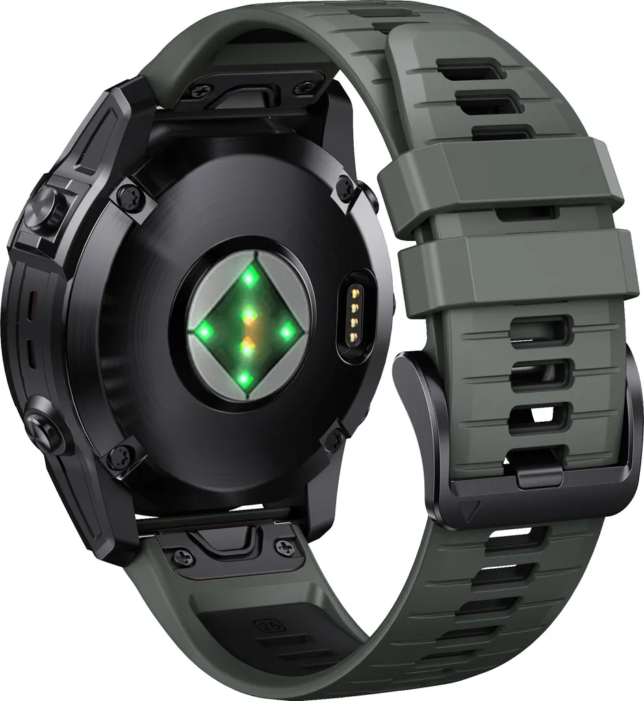 Cinturino INF Garmin Fenix 7X Pro Nero Verde | Look Esclusivo 26mm