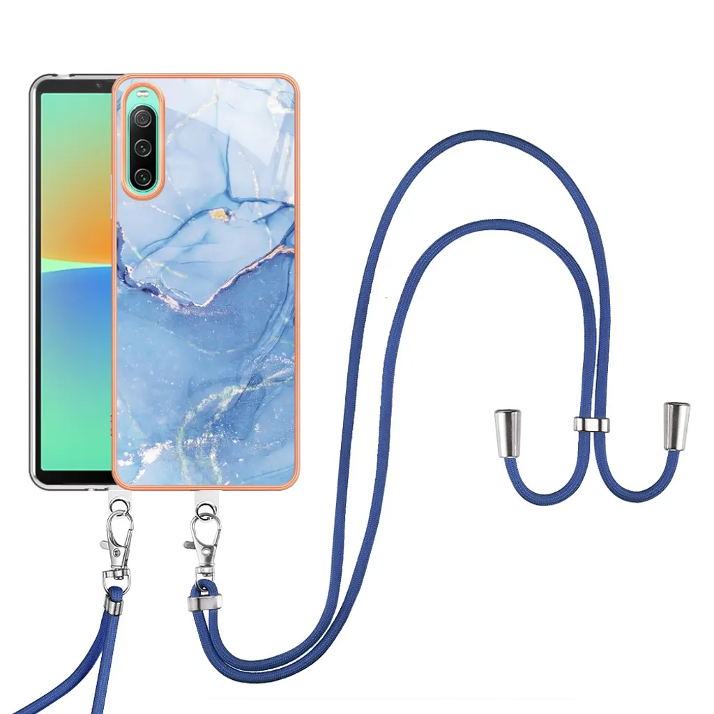 Custodia Protettiva Sony Xperia 10 IV Blu Fantasia | Strap Regolabile