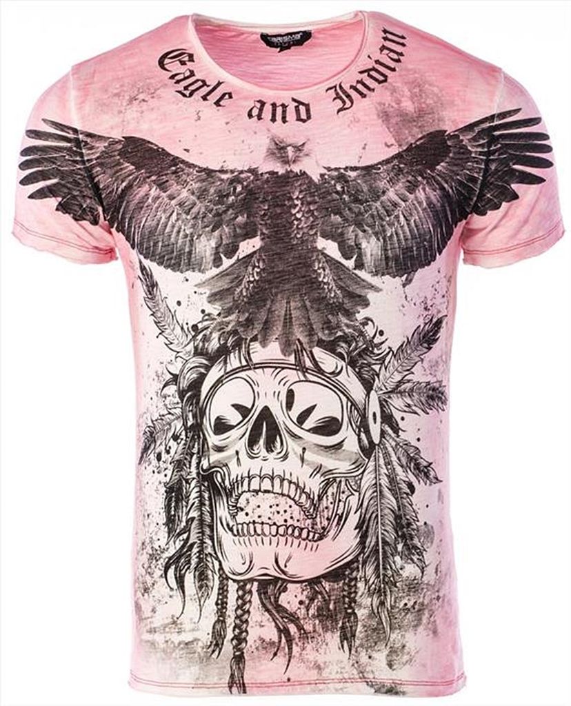 Herren-T-Shirt CARISMA Eagle and Indian Rosé CRM4524 XXL