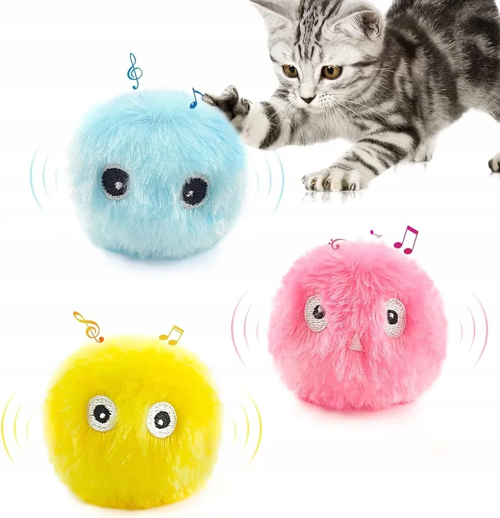 Balle Chat Interactive avec Sons Naturels et Herbe à Chat Intégrée x3 - 11