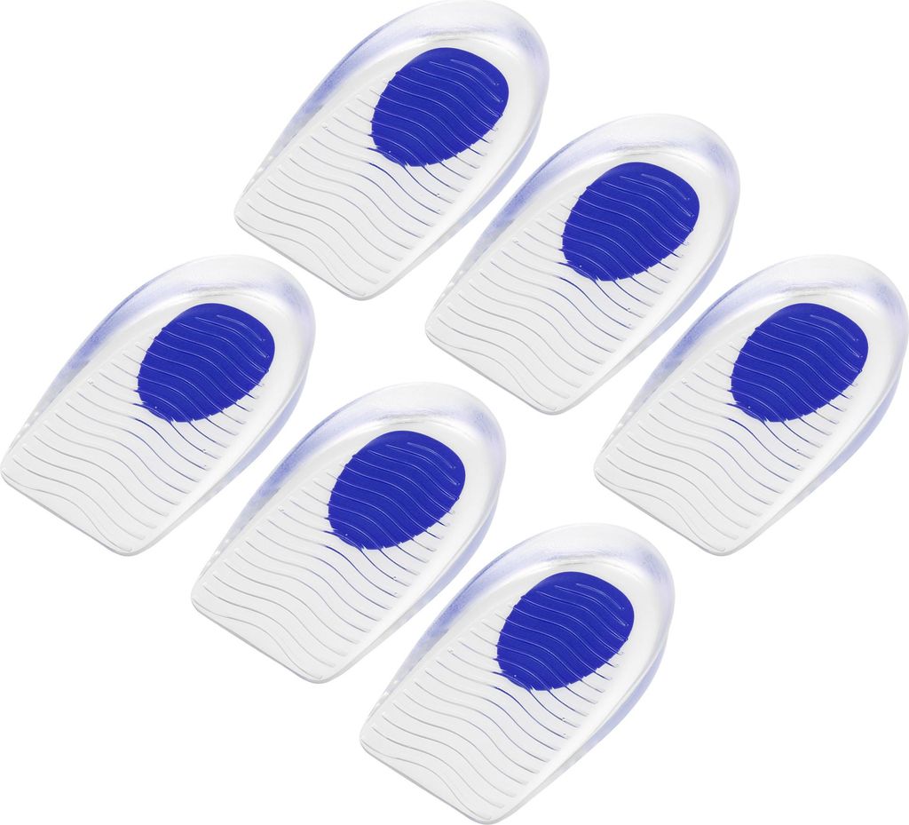 6Stk.Fersenpolster Silikon Kissen orthotische Einlegesohle 33-39 Wellenform blau