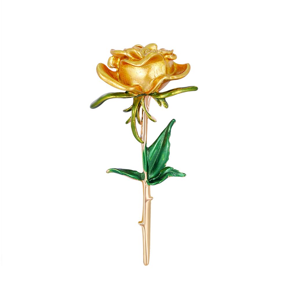 Brosche Finden Sie Verarbeitungsdekoration. Zarte Legierungsblumen-Corsage für Kleidung-Gelb