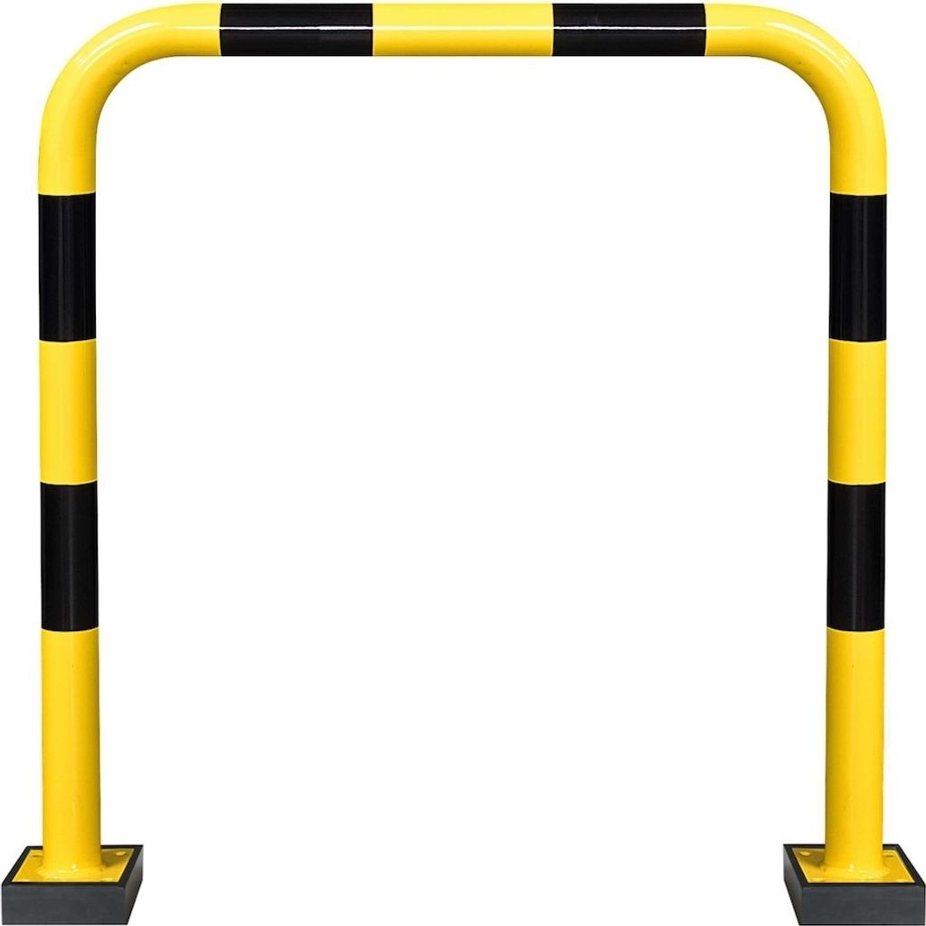 PROREGAL Rammschutz-Bügel Swing mit PolyurethanFederelement | HxB 124x100cm | Rohr-Ø 7,6cm | Feuerverzinkter & kunststoffbeschichteter Stahl | Sc...