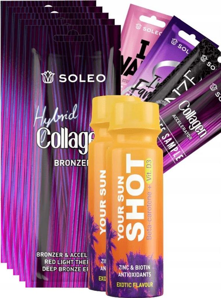 Soleo Collagen Hybrid 5 x 15 ml Bräunungsbronzer + Gratisgeschenke