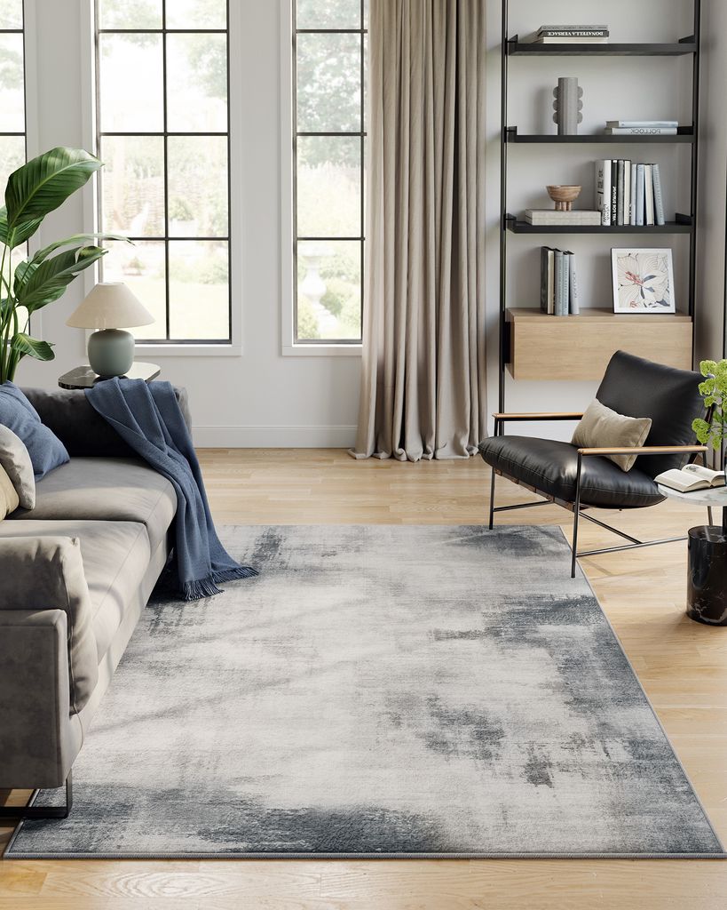 SONGMICS HOME Teppich, 160 x 230 cm, Wohnzimmerteppich, rutschfester Teppich, moderner abstrakter Stil, für Wohnzimmer, Küche, Flur, Esszimmer