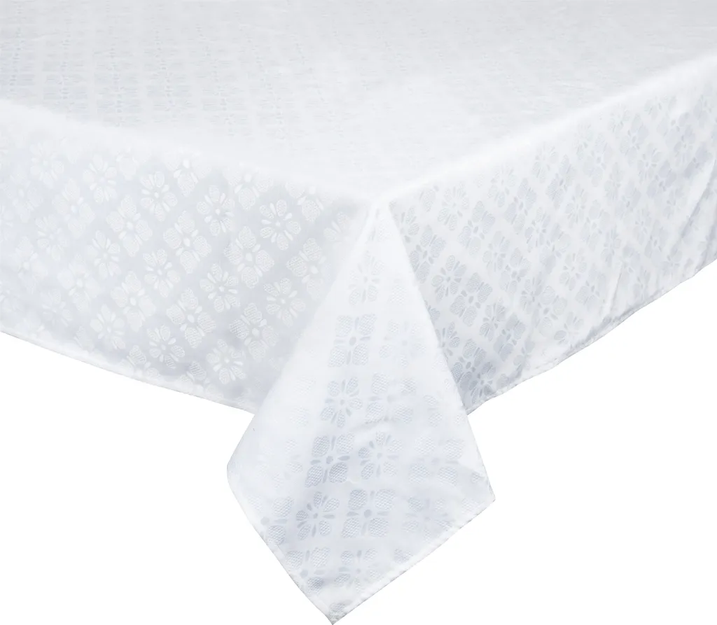 Excelsa Nappe Jacquard Coton 140x240 cm Blanc - Linge de Table Chic