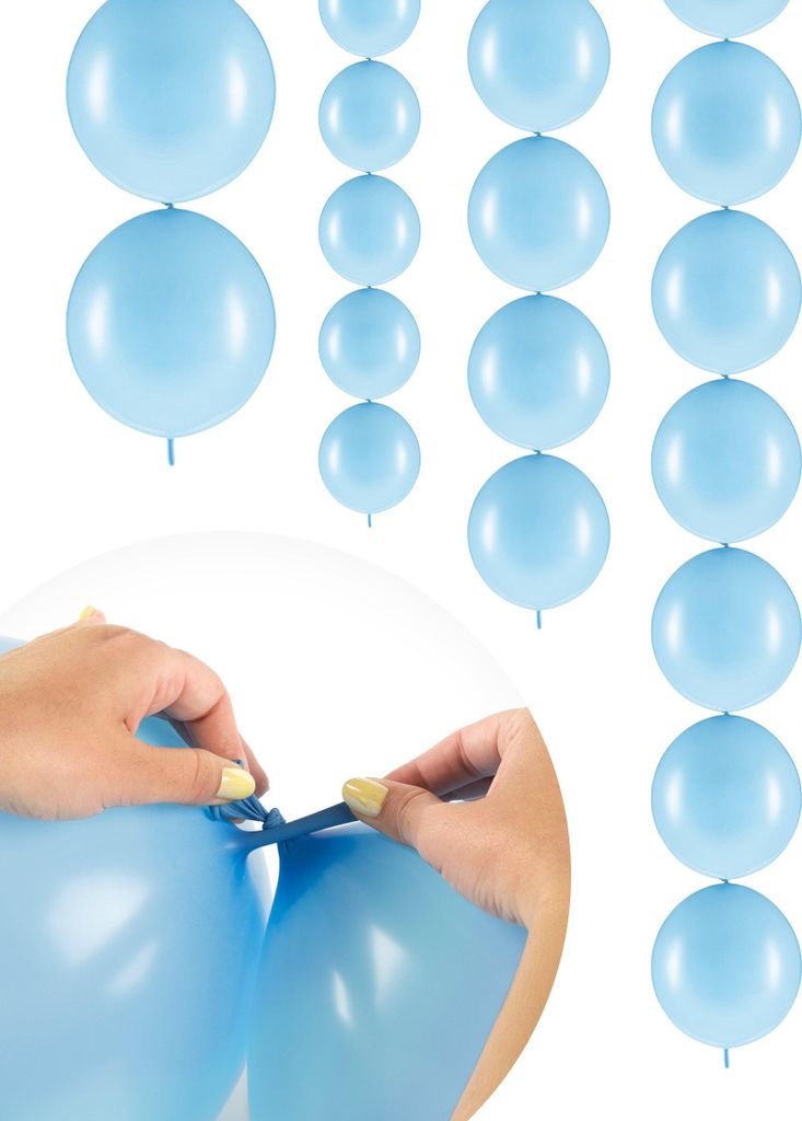 Link-Ballons Pastellblau 20 Stück 28 cm -