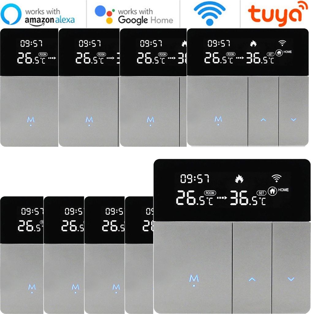 9X WiFi Digital LCD Raumthermostat Thermostat für Wassererwärmung Fußbodenheizung APP & Sprachsteuerung programmierbarer Raumthermostat ,Frostsc...