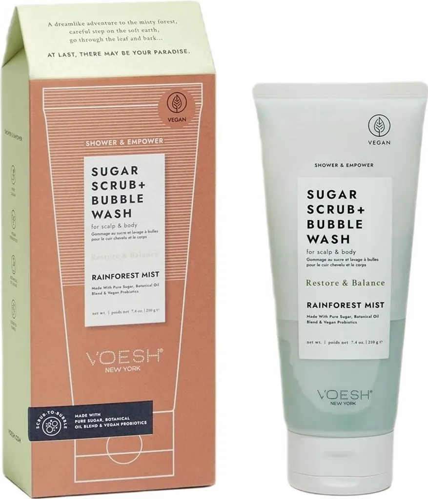 OFFERTA Scrub Zucchero Voesh 210g | Bubble Wash Corpo e Scalpo
