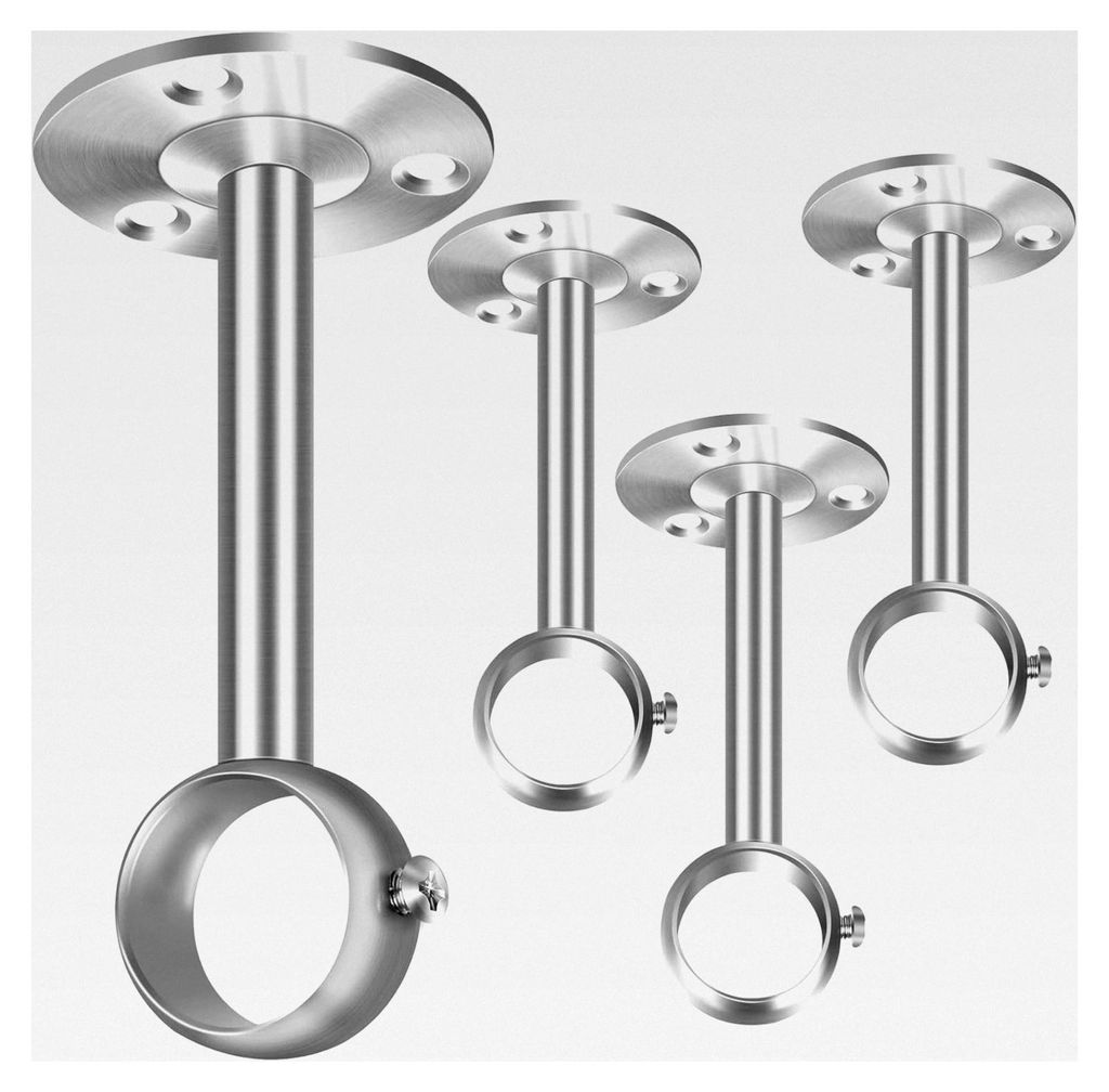 Deckenvorhangstangenhalterungen, 32 mm, silberfarben, Metall-Gardinenstangenhalterung, 4 Stück