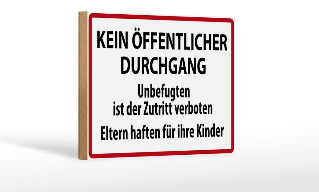 Blechschild Warnschild 18x12cm Kein Öffentlicher Durchgang
