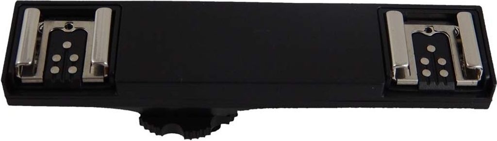 vhbw Dual-Blitzschuhadapter kompatibel mit Canon EOS 300D, 1D, 1Ds, 1300D, 20D, 30D Kamera - E-TTL Dual Hot Shoe Splitter, Kunststoff / Metall Schwarz