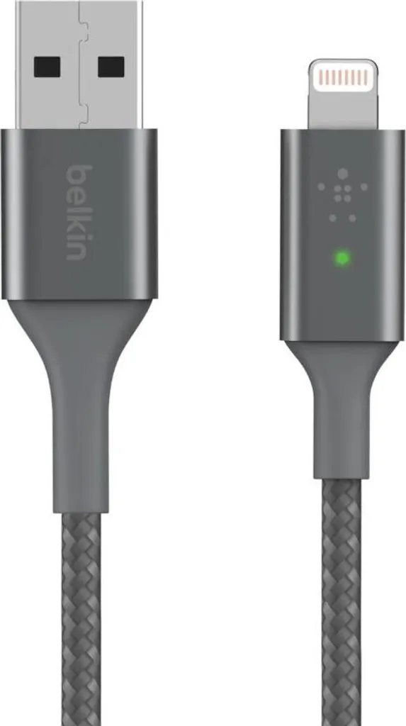 Belkin Smart LED Cavo Lightning Grigio per Viaggi - Robusto e Sicuro