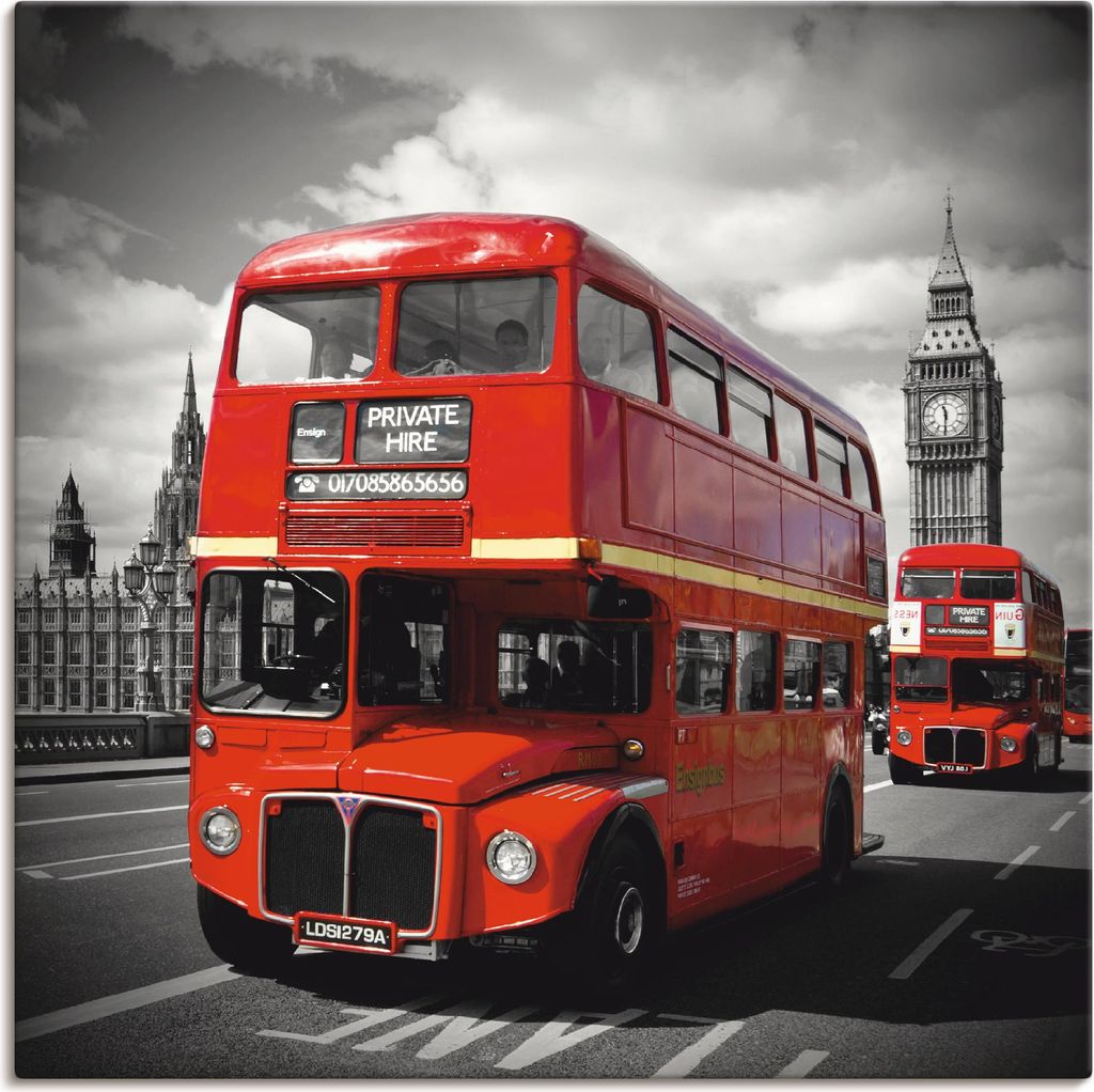 ARTland Leinwandbild Houses of Parliament & Red Buses Produktbild 