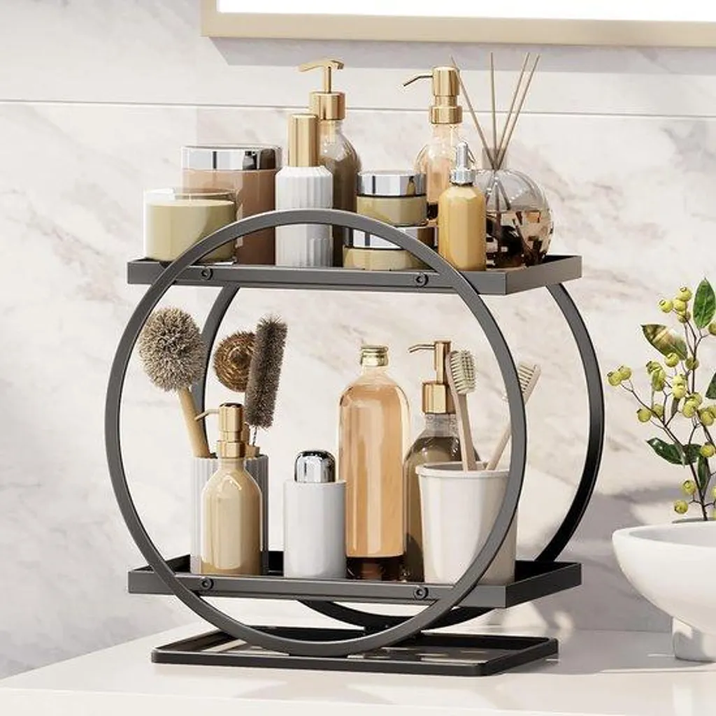Étagère salle de bain et cuisine en bois blanc - Rangement 40x15x35cm
