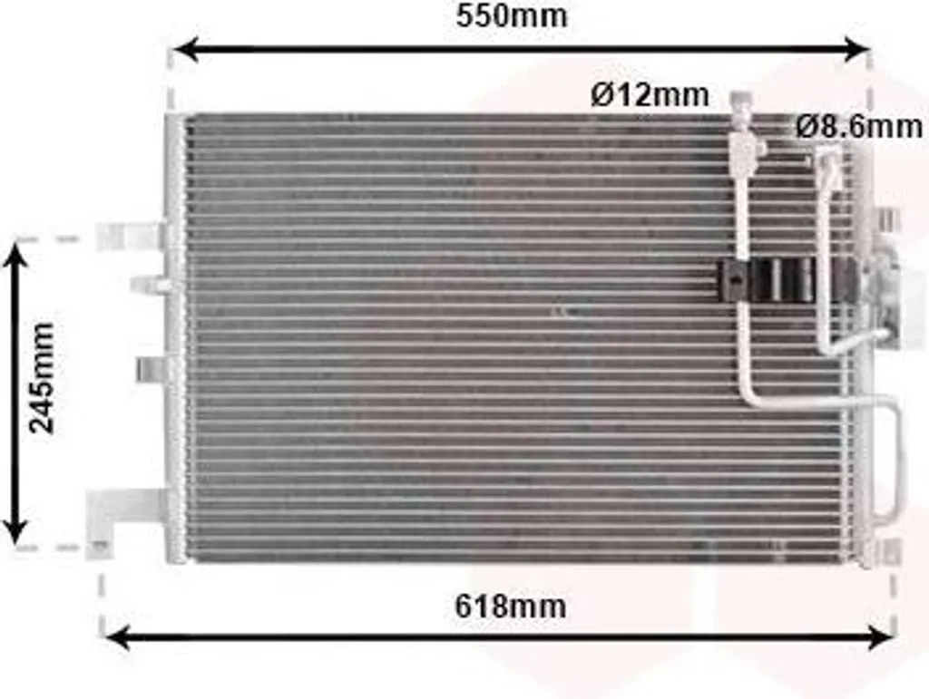 Condenseur clim 1730-1455 haute résistance en aluminium pour auto Saab
