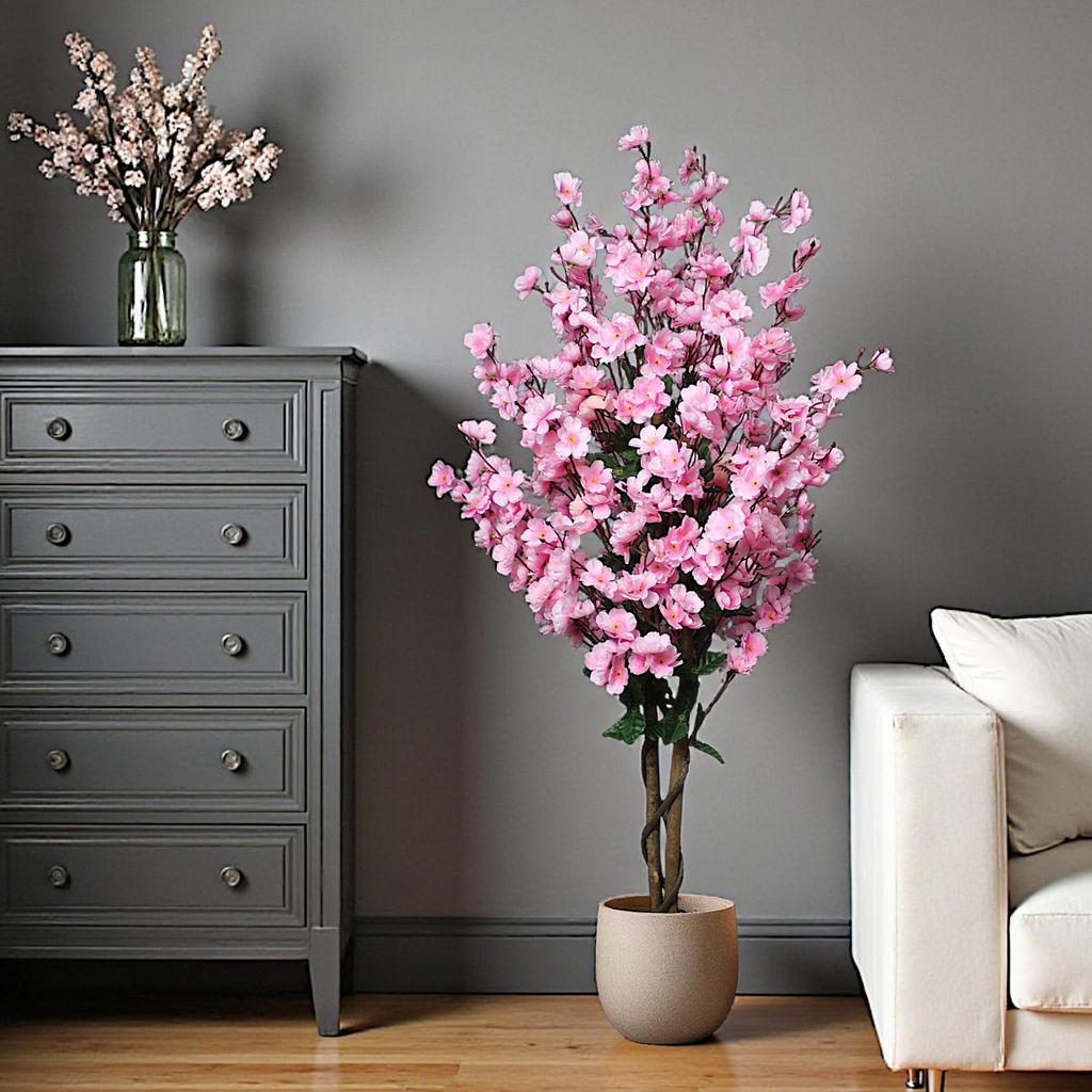 Kunstpflanze Blütenbaum 120 cm Wintersweet Pink Künstliche Produktbild 