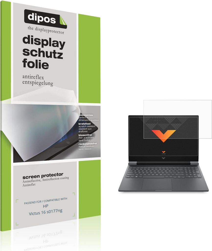 2x Schutzfolie für HP Victus 16 s0177ng matt Displayschutzfolie Folie Display Schutz dipos
