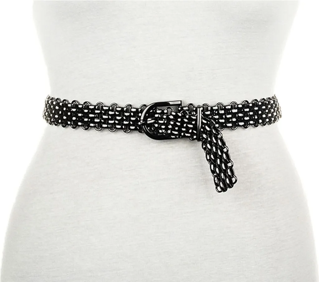 Ceinture Vanzetti avec Chaîne Anthracite 25 mm - Design Noir Chic