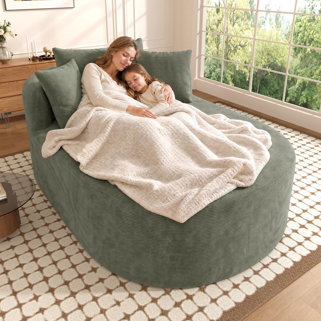 Merax Relaxsessel Oval, 1-Sitzer Sessel aus Cordstoff, Produktbild 